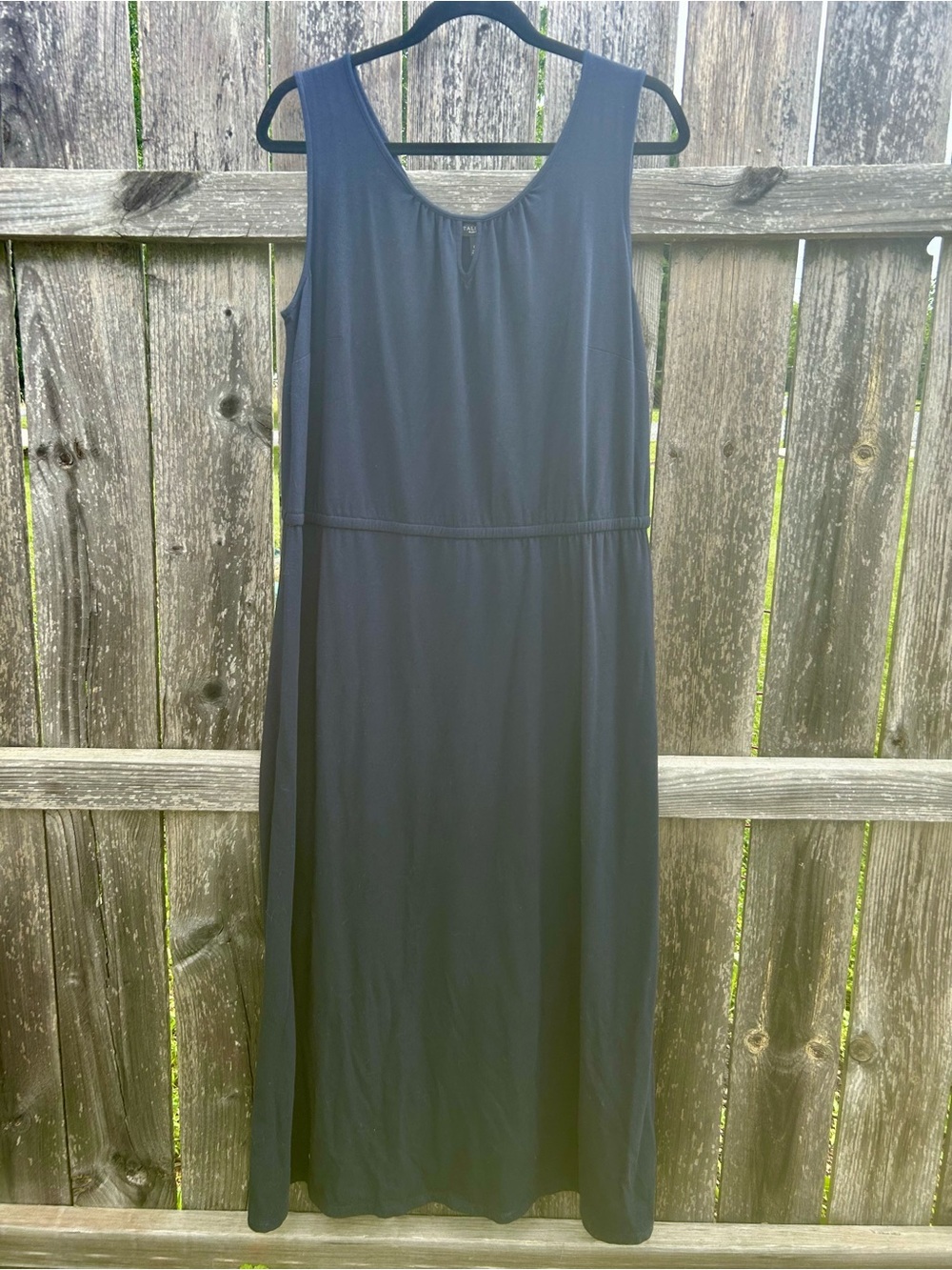 Talbots Black Keyhole Sleeveless Dress Cotton Modal Knit Maxi 1X Petite
